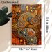 Indigenous Abstract Animal Painting Poster, Vibrant Dot-art Warm Orange Intricate Patterned Poster, Unique Cultural Artwork For Living Room, Office_maomaolike.com