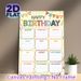 Birthday Tracker Painting Poster, Vibrant Hand-drawn Birthday Calendar Poster, Practical Monthly Birthday Record Layout For Home, Office And Party_maomaolike.com