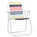 Folding Beach Chair, Lightweight Beach Chair With High Back, Portable Foldable Camping Chair Lawn Chair With Hard Armrest, Colorful Stripes_maomaolike.com