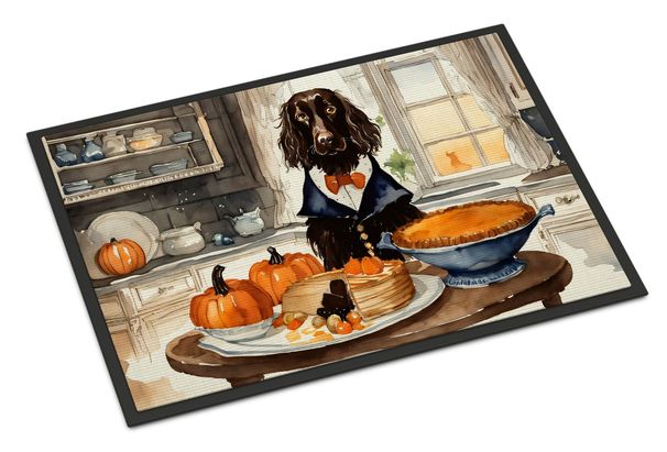 Boykin Spaniel Fall Kitchen Pumpkins Doormat Front Door Mat Indoor Outdoor Rugs For Entryway, Non Slip Washable Low Pile, 24H X 36W_maomaolike.com