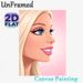Blonde Glamorous Lady Painting Poster, Soft Pink-toned Cartoon Style Poster, Elegant Portrait With Vivid Blue Eyes And Glossy Pink Lips, Ideal For_maomaolike.com