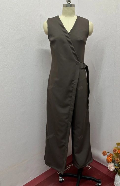 Women's Clothing Summer New Fashion Layered Solid Color Wide leg Jumpsuit Women's Clothing_maomaolike.com
