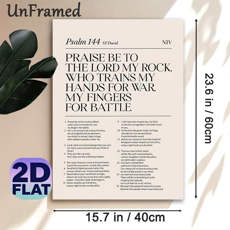 Psalm 144 Biblical Verse Painting Poster, Minimalist Typographic Text Poster, Inspirational Religious Scripture Decor For Home, Prayer Room And Study_maomaolike.com