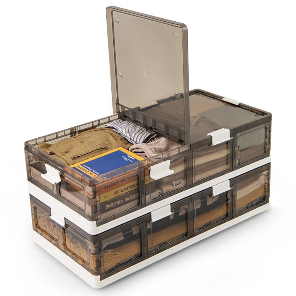 High Quality 2 Pack Stackable Storage Containers Rolling Plastic Storage Bins_maomaolike.com
