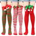 Unisex Christmas stockings Bow hairball over the knee stockings COS holiday party accessories Christmas stockings_maomaolike.com
