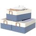 Clothes Organizer,3 Pack Large Wardrobe Storage Basket, Foldable Fabric Drawer Organizer Storage Bin With Dual Handles Boxes Transparent Label_maomaolike.com