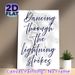 Lightning-themed Typography Painting Poster, Vibrant Glitch-style "Dancing Through The Lightning Strikes" Text Poster, Stylish Artistic Decor For_maomaolike.com