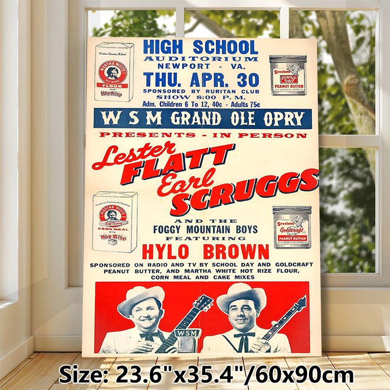 Vintage Country Music Concert Painting Poster, Retro Typographic & Portrait Poster, Nostalgic Vintage Show Design, Ideal For Music Room, Home Wall_maomaolike.com