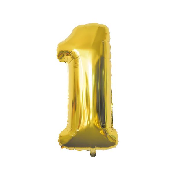 110cm Large Foil Helium Number Balloon Birthday Wedding Party 0-9 (Gold, 1)_maomaolike.com