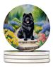 Chow Chow Spring Path Large Sandstone Coasters Pack Of 4 Absorbent Round Coasters Decor Gifts For Men Or Women, 4 In, Multicolor_maomaolike.com