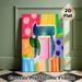 Abstract Cat Silhouette Painting Poster, Vibrant Watercolor Style Poster, Artistic Abstract Cat Design With Colorful Geometric Elements, Ideal For_maomaolike.com