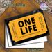 One Life Ticket Themed Painting Poster, Bold Black & Yellow Typographic Ticket Poster, Inspirational Motivational Message Decor For Home Office_maomaolike.com