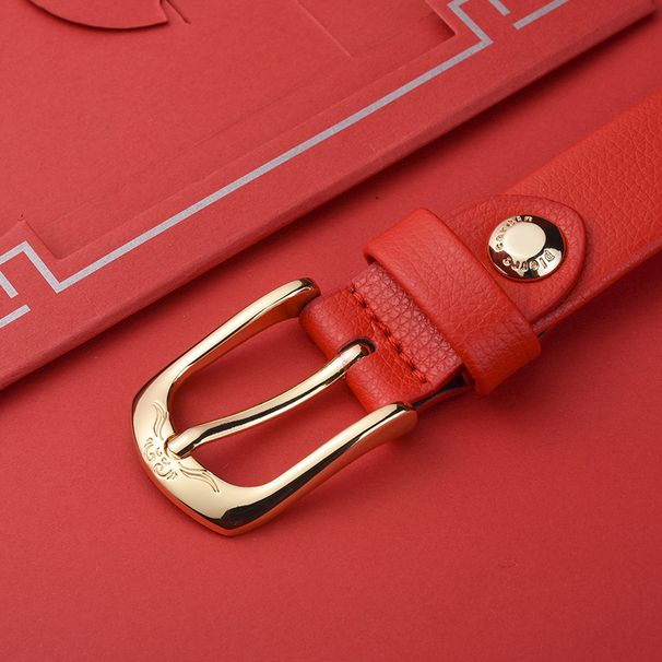 HOT Pierre Cardin Women's Fashion Genuine Leather Belts Needle buckle waistband for Women Red Belt_maomaolike.com