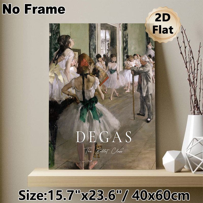 Ballet Class Themed Painting Poster, Vintage Impressionist Ballet Dancers & Instructor Scene Poster, Timeless Classic Art Decor Perfect For Home_maomaolike.com
