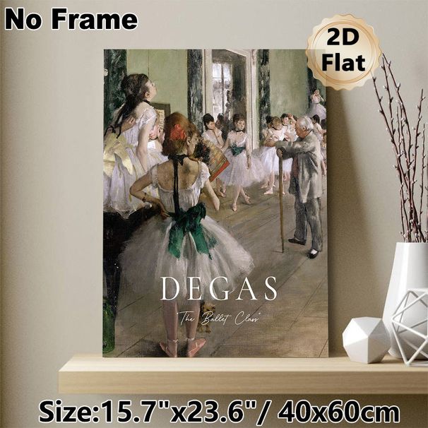 Ballet Class Themed Painting Poster, Vintage Impressionist Ballet Dancers & Instructor Scene Poster, Timeless Classic Art Decor Perfect For Home_maomaolike.com