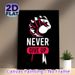 Motivational Fist Painting Poster, Bold Graphic Black, White & Red Fist With "Never Give Up" Text Poster, Inspirational Wall Decor For Home Office_maomaolike.com