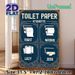 Toilet Paper Etiquette Painting Poster, Vintage Retro Humorous Toilet Guide Poster, Funny Decorative Piece Ideal For Bathroom Spaces_maomaolike.com
