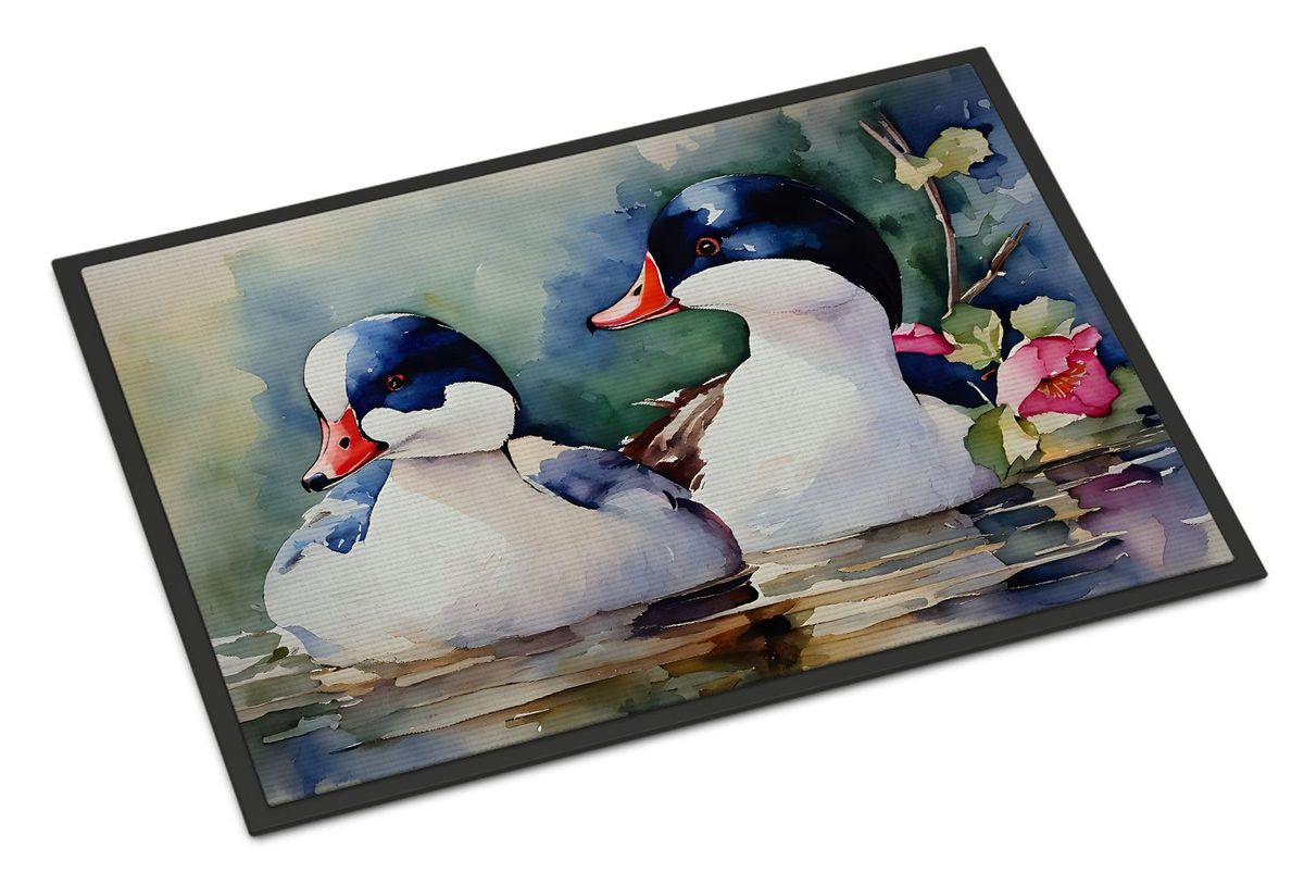 Bufflehead Doormat Front Door Mat Indoor Outdoor Rugs For Entryway, Non Slip Washable Low Pile, 24H X 36W_maomaolike.com