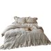 Pastoral Girl Heart French Cotton Linen Four-Piece Set Small Floral Duvet Cover Bed Sheet Lace Bedding_maomaolike.com