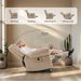 Futon Sofa Bed, Velvet Futon Couch For Living Room, Recliner Sleeper Sofa Bed With 2 Cup Holders, Removable Armrests, Metal Legs, Light Brown_maomaolike.com