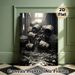 Vintage Wine Barrel Painting Poster, Monochramatic Rustic Warehouse Scene With Spilled Barrels Poster, Atmospheric Nostalgic Decor Ideal For Home Bar_maomaolike.com