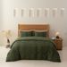 Home Garden Three Piece Set Solid Color Wide Striped Seersucker Quilt Set_maomaolike.com
