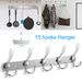 Wall Mount Coat Hook 15 Hooks Stainless Steel Clothes Hangers Rack Robe Hat Towels Hook Coat Rack Hook_maomaolike.com