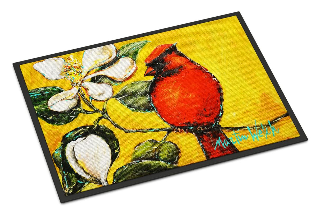 Cardinal Ochre Doormat Front Door Mat Indoor Outdoor Rugs For Entryway, Non Slip Washable Low Pile, 24H X 36W_maomaolike.com