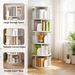 5 Tier Rotating Bookshelf, Display Round Spinning Bookshelf, Space-Saving, Small Space Rotating Bookshelf Tower For Bedroom, Living Room, Home, Office, Warm White_maomaolike.com