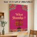 Jhumka Earring Themed Painting Poster, Vibrant Ethnic Style Poster, Pink Background With "What Jhumka?" Text & Ornate Jhumka Display, Cultural_maomaolike.com