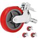 VEVOR Scaffolding Wheels Set Of 4, 8" - Scaffolding Casters Heavy Duty, 3200 Lbs Per Set - Locking Stem Casters With Brake, Red Polyurethane - Replacement For Scaffold, Shelves, Workbench_maomaolike.com