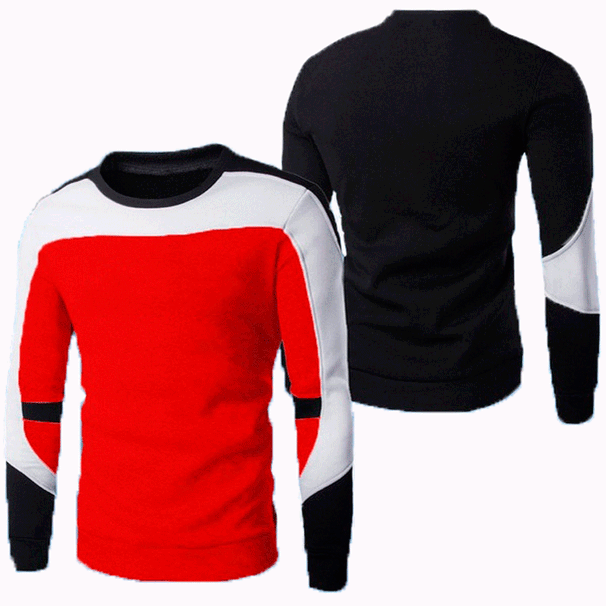 Men's Clothing new spring and autumn men's jacket sweatshirt fashion 3 color stitching men's casual Korean version pullover sweatshirt_maomaolike.com