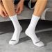 Cotton Black And White Socks For Men High Tops Deodorant Wicking Sweat Preppy Growth Socks For Men_maomaolike.com