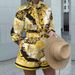 Women's fashion printed long sleeve top loose shorts suit_maomaolike.com