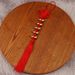 Brass Five-Gourd Antique Chinese Eight Emperors Plum Blossom Knot Copper Gourd Red Tassel Pendant Door Hanging_maomaolike.com