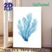 Blue Coral Painting Poster, Soft Watercolor Style Blue Coral Poster, Delicate Textured Design Brings Coastal Vibe, Suitable For Living Room, Bathroom_maomaolike.com
