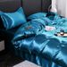 New Comfortable Skin-friendly Solid Color Four-Piece Set Tencel Duvet Cover Bed Sheet Pillowcase Ice Silk Cool_maomaolike.com
