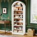 Tall Bookshelf, Wooden Arched Bookcase Display Shelving Unit_maomaolike.com