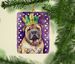 Shar Pei King Of Mardi Gras Porcelain Ornament Christmas Tree Hanging Decorations For Home Christmas Holiday, Rectangle, Gift, Multicolor_maomaolike.com