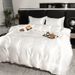 New Comfortable Skin-friendly Solid Color Four-Piece Set Tencel Duvet Cover Bed Sheet Pillowcase Ice Silk Cool_maomaolike.com