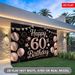 Rose Golden 60th Birthday Party Banner - 2D Flat Polyester Backdrop, Wall Hanging Photo Props, Party Decor_maomaolike.com