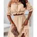 Women's Clothing new one-shoulder ruffle skirt suit casual irregular short-sleeved two-piece suit_maomaolike.com