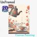 Tea & Floral Themed Painting Poster, Warm-toned Whimsical Art Poster, Cozy Tranquil Design With Teapot, Teacup, Book And Urdu Quote, Ideal For_maomaolike.com