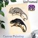 Chameleon Themed Painting Poster, Vintage Scientific Illustration Poster, Detailed Depiction Of Chameleons Perched On Branches, Ideal For Home, Study_maomaolike.com