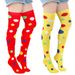 Unisex Halloween polka Dot Clown Stockings Rave Ball party performing festive polka dot over the knee socks_maomaolike.com