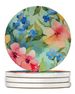 Alaska Forget-me-nots In Watercolor Large Sandstone Coasters Pack Of 4 Absorbent Round Coasters Decor Gifts For Men Or Women, 4 In, Multicolor_maomaolike.com