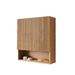 TOBI 26 Wall-Mounted Striped Bathroom Cabinet, With Doors, Shelf And Open Storage Compartment Over The Toilet Storage Cabinet For Bathroom, Kitchen, Laundry Room, Natural Woodgrain Color_maomaolike.com