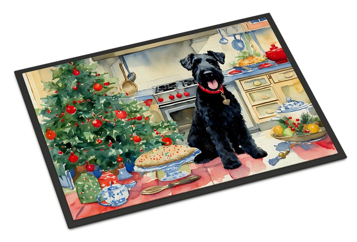 Kerry Blue Terrier Christmas Cookies Doormat Front Door Mat Indoor Outdoor Rugs For Entryway, Non Slip Washable Low Pile, 24H X 36W_maomaolike.com