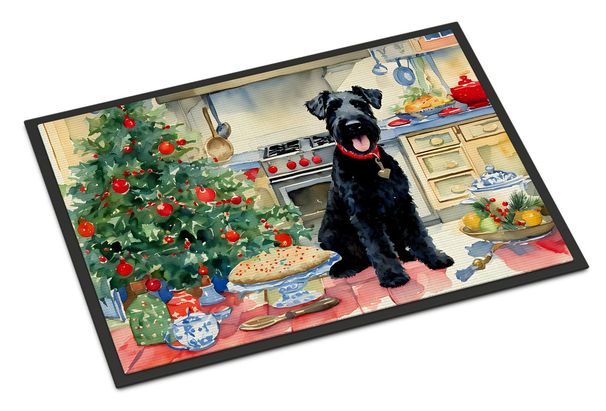 Kerry Blue Terrier Christmas Cookies Doormat Front Door Mat Indoor Outdoor Rugs For Entryway, Non Slip Washable Low Pile, 24H X 36W_maomaolike.com