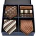 Unisex Four-palace gift box tie square scarf set three-piece business tie men's group_maomaolike.com